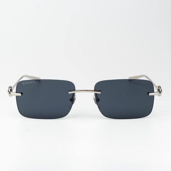 Gucci Men Sunglasses Silver Blue Rectangle GG1703S 003 BRAND NEW - Picture 2 of 15